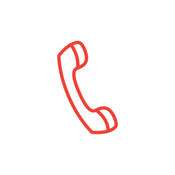 Телефонний приймач Червона піктограма на білому тлі. Червоний плоский стиль Векторні ілюстрації
. - Вектор, зображення