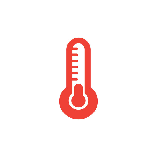 Термометры Красная икона на белом фоне. Вектор Red Flat Style
. - Вектор,изображение