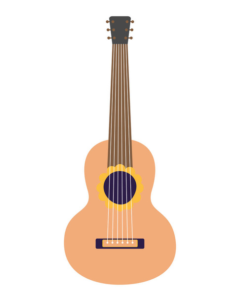 μουσικό όργανο κιθάρας απομονωμένο εικονίδιο - Διάνυσμα, εικόνα