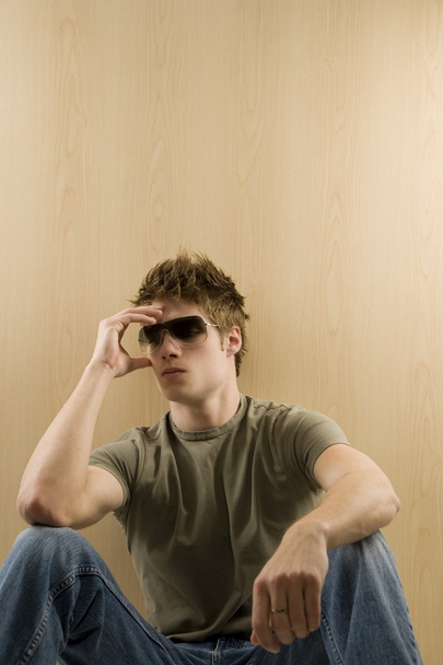 A Young Man With Sunglasses - 写真・画像