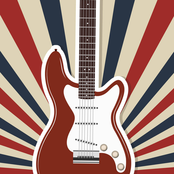 cartaz com instrumento de guitarra elétrica
 - Vetor, Imagem