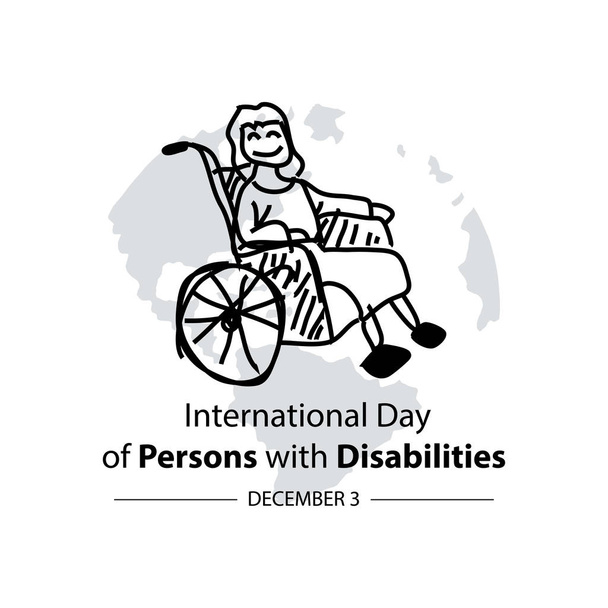 障害者の国際デー。12月3日 - ベクター画像