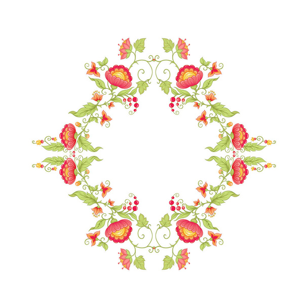 Tradition mughal motif, fantasy flowers - Vector, imagen