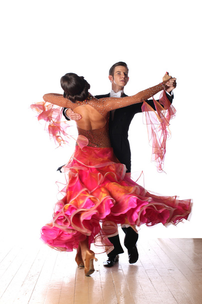 Latino dancers in ballroom isolated on white background - Fotografie, Obrázek