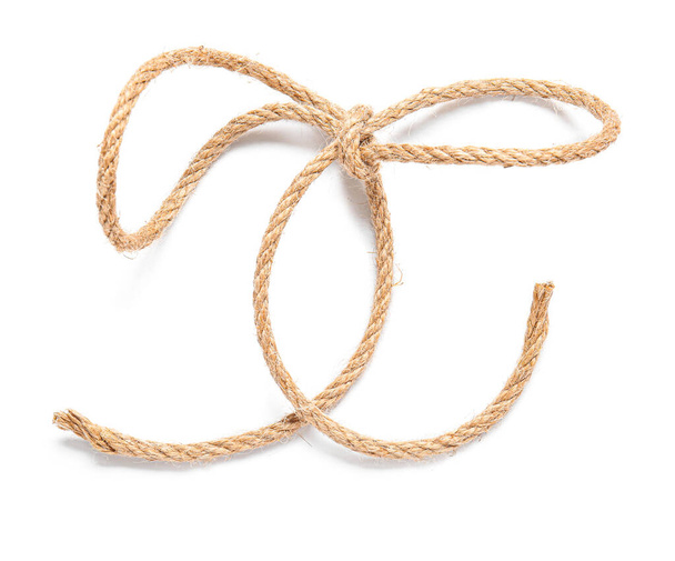 Rope with bow on white background - Valokuva, kuva