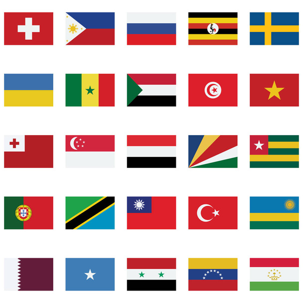World Flag isolated Vector Illustration set every single flag you can easily edit - Vector, Imagen