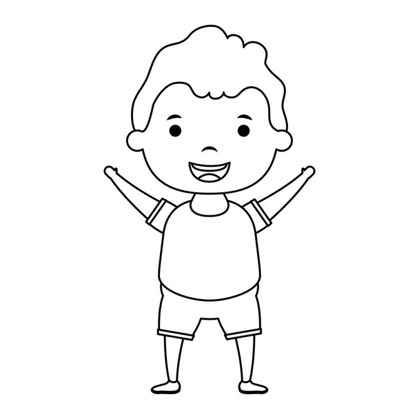 cute little boy comic character - Vektor, kép
