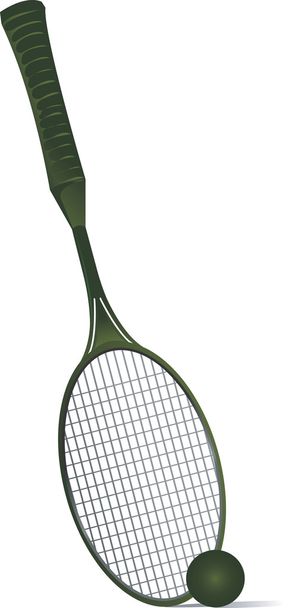 Теннисная ракетка и мяч
 - Вектор,изображение