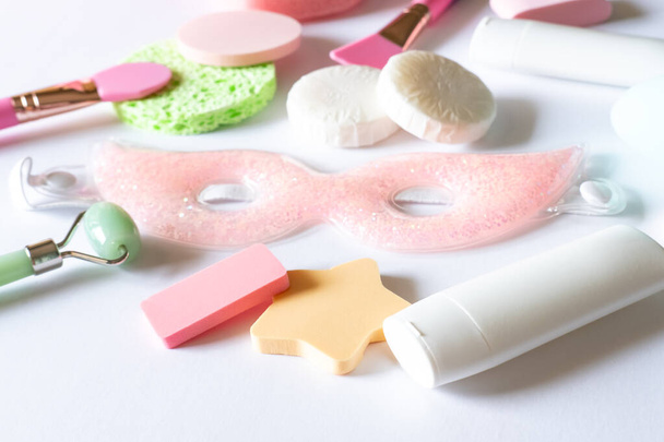 Pastel colored beauty products.  - Photo, Image