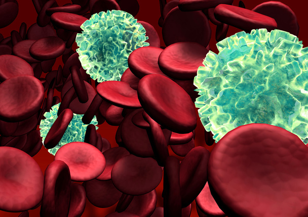 Blood cells with virus - Photo, Image