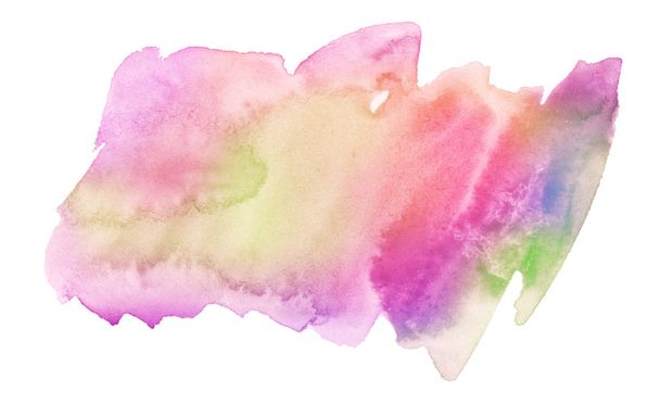 Manchas multicolores de acuarela en colores pastel con manchas naturales de pintura a base de papel. Marco aislado para el diseño. Fondo único abstracto
. - Foto, imagen