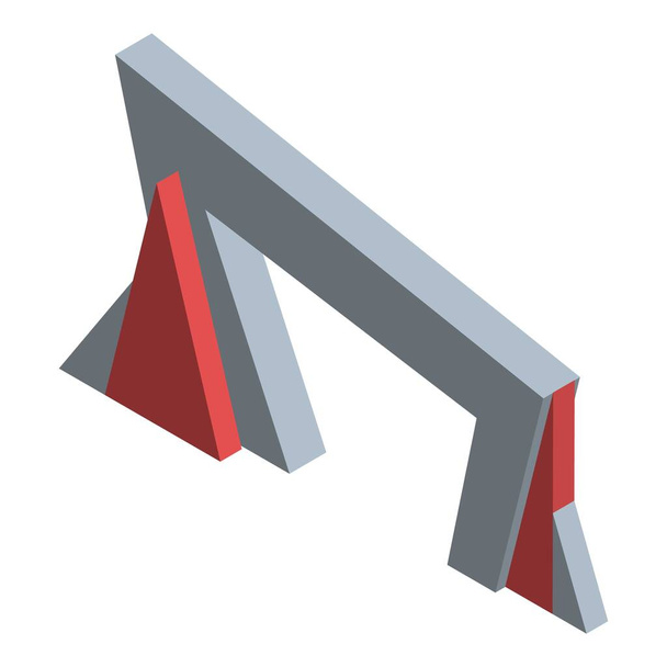 Polygonal arch icon, isometric style - Wektor, obraz
