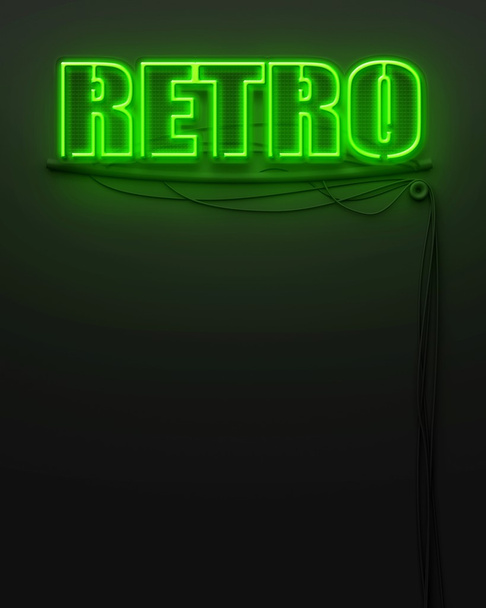 Neon glowing sign with word Retro, copyspace - Photo, image