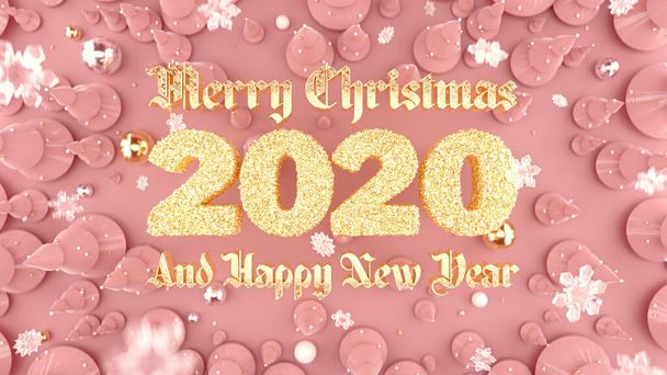 Nouvel An 2020 fond typographique avec des arbres de Noël
 - Photo, image