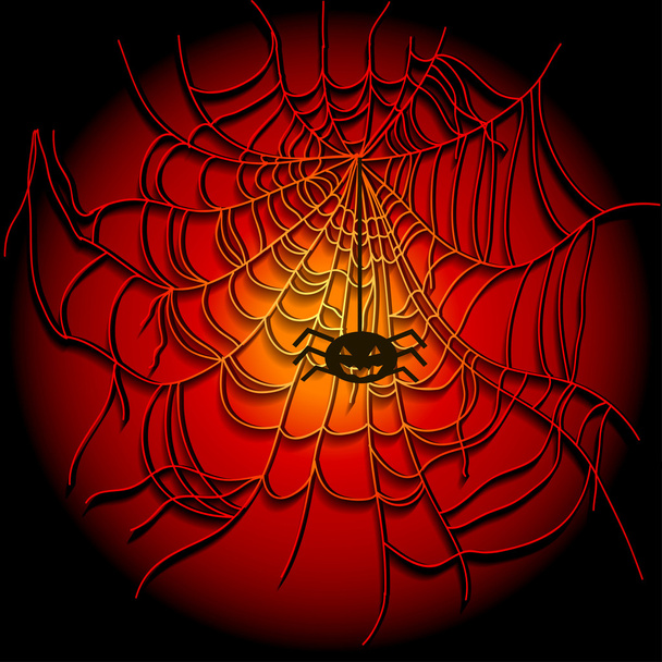 Background with spiders and web - Vector, Image