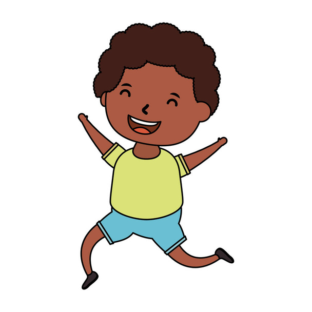süße kleine Afro-Boy-Comicfigur - Vektor, Bild