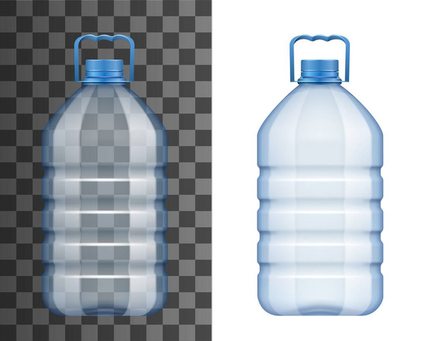 Empty plastic water bottle mockup isolated icon - Vector, Image