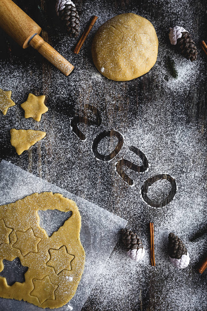 Gingerbread cookie dough for Christmas - Valokuva, kuva