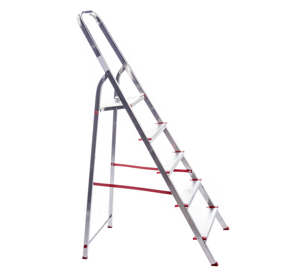 Aluminum ladder isolated on white background - Photo, image