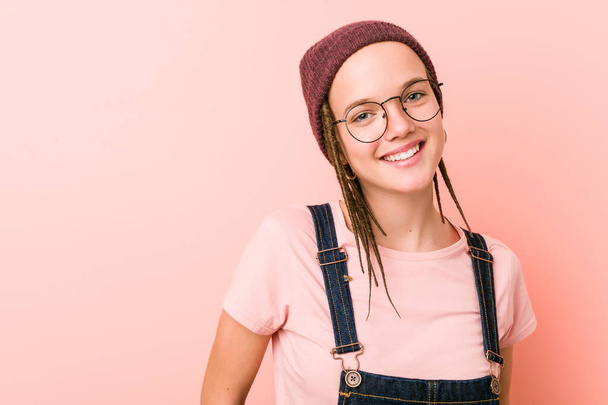 Young caucasian hipster woman happy, smiling and cheerful. - Photo, Image