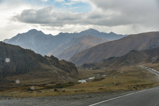 Road and nature view from Tbilisi to Kazbegi by private car , Oc - Fotografie, Obrázek