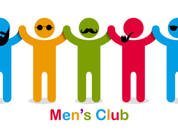 Az ember napja nemzetközi ünnep, úriember klub, férfi szolidaritás c - Vektor, kép