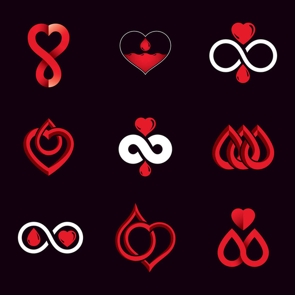 Conjunto de símbolos vectoriales creados sobre el tema de la donación de sangre, tra sangre
 - Vector, Imagen
