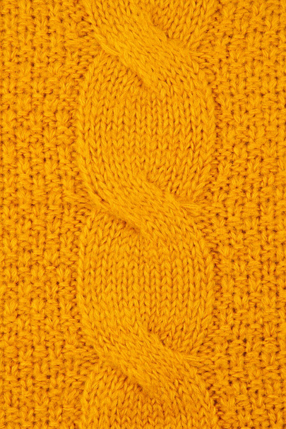 オレンジウールニットセーターの質感 - 写真・画像
