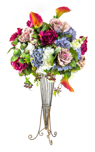 csokor virágot, üveg vázában - Fotó, kép