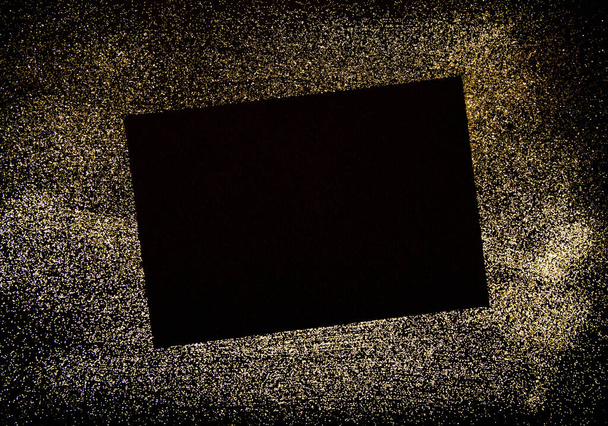 Mock up of Black paper and frame with the space for the text  - Photo, Image