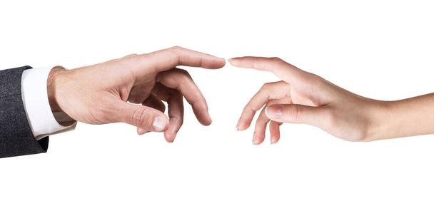 Two hands touching each other. - Valokuva, kuva