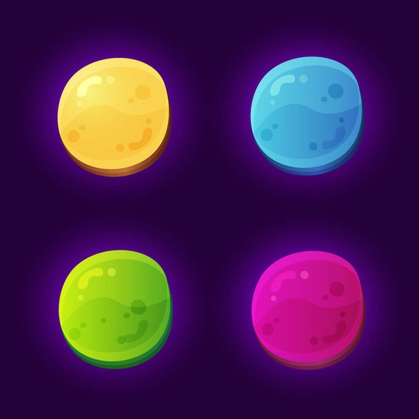 Abstract rounded game gems elements for mobile arcade games. - Vettoriali, immagini