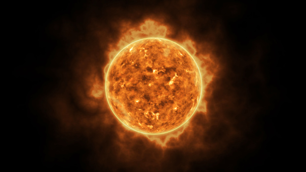 Surface de l'étoile solaire avec éruptions solaires, combustion de l'animation solaire rendu 3D
 - Photo, image