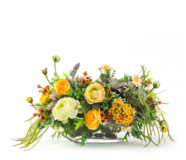 Bouquet of flowers in glass vase - Foto, imagen