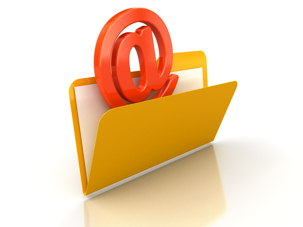 3d e-mail in Folder - Photo, Image