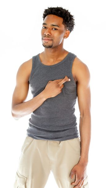 Attractive afro-american man posing in studio - Fotografie, Obrázek