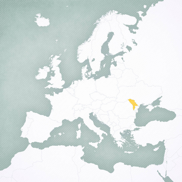 Mapa Evropy - Moldavsko - Fotografie, Obrázek