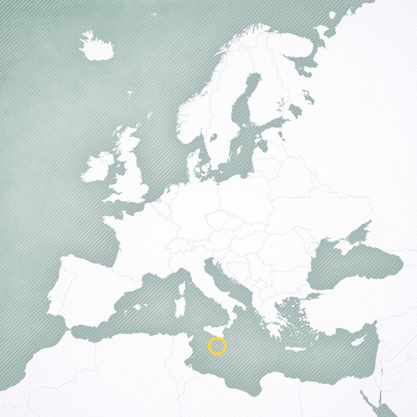 Kaart van Europa - Malta - Foto, afbeelding