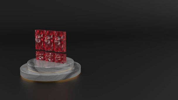Renderização 3D do símbolo de pedra preciosa vermelha do ícone de arquivo
 - Foto, Imagem