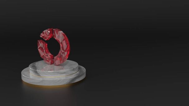 3D візуалізація червоного дорогоцінного каміння символ піктограми торта
 - Фото, зображення