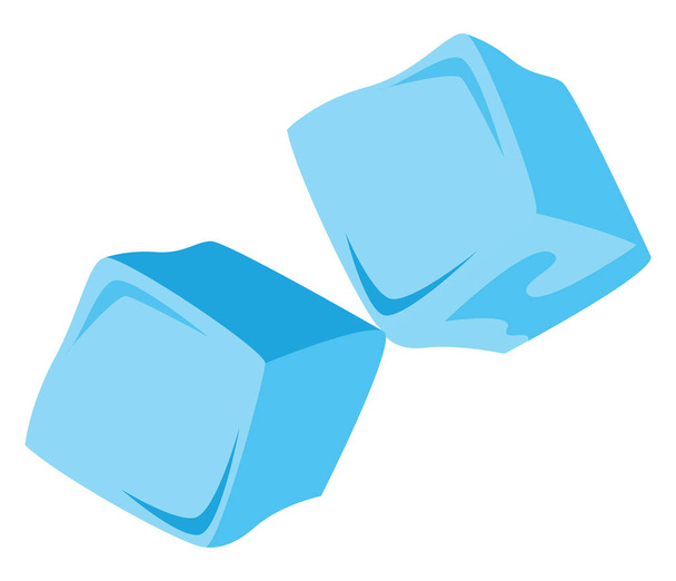 Cubes de glace, illustration, vecteur sur fond blanc. - Vecteur, image