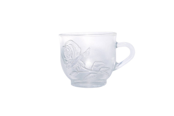 Glas Tasse isoliert weißen Hintergrund - Foto, Bild