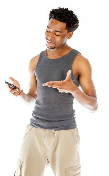 Attractive afro-american man posing in studio - Foto, imagen