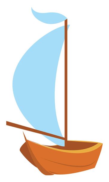 Kleine boot, illustratie, vector op witte achtergrond. - Vector, afbeelding