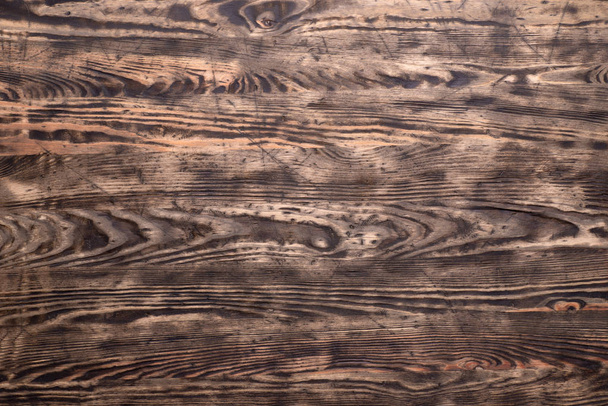 Dark, old, textured wooden background or table top - Photo, Image