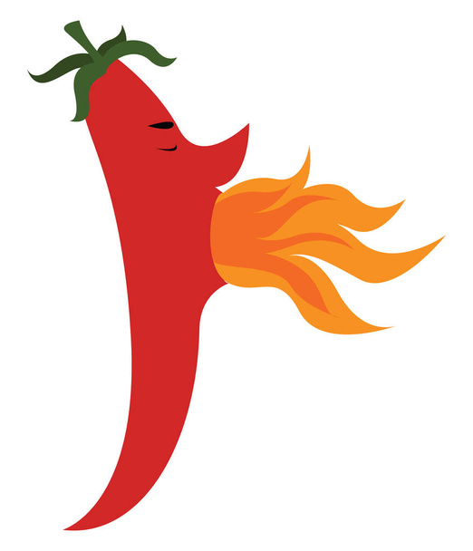 Very hot pepper, illustration, vector on white background. - ベクター画像