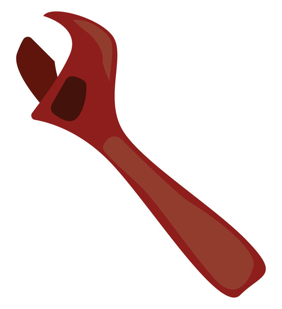 Adjustable wrench, illustration, vector on white background. - Vector, Image