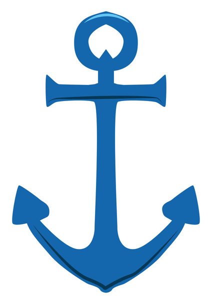 Blue anchor, illustration, vector on white background. - Vektori, kuva