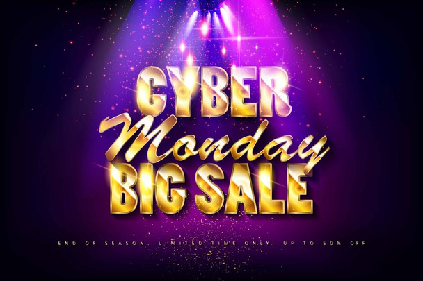 Cyber Monday label for website. - Vector, Image