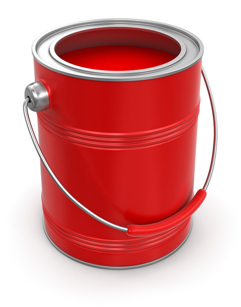 Can with red paint - Foto, imagen